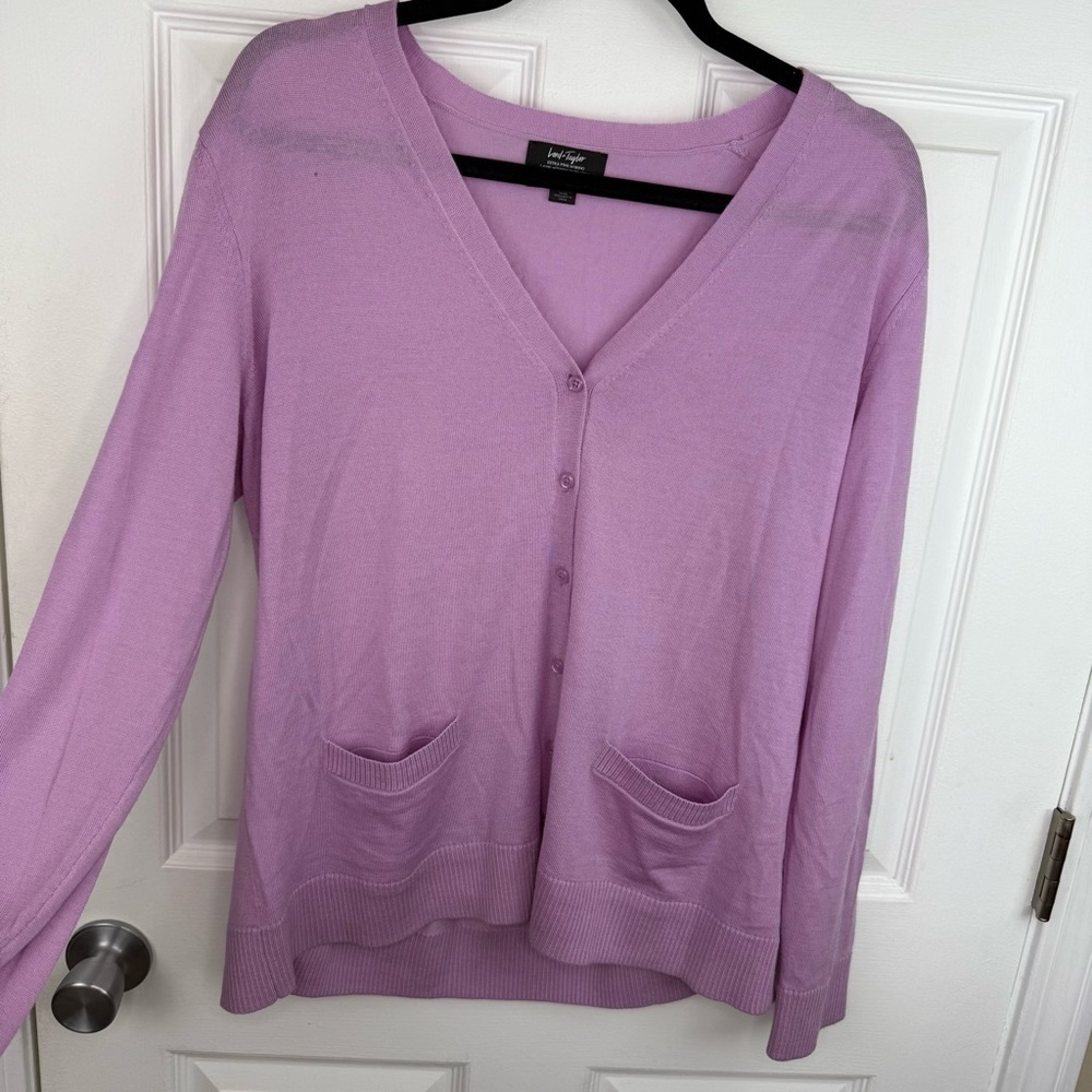Lord & Taylor Lavender Sweater XL